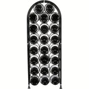 [Botellero de Vino Independiente Negro] Botellero de Vino Independiente de Piso de Metal Negro con Arco - 1 ud, Soporte para 23 Botellas de Vino