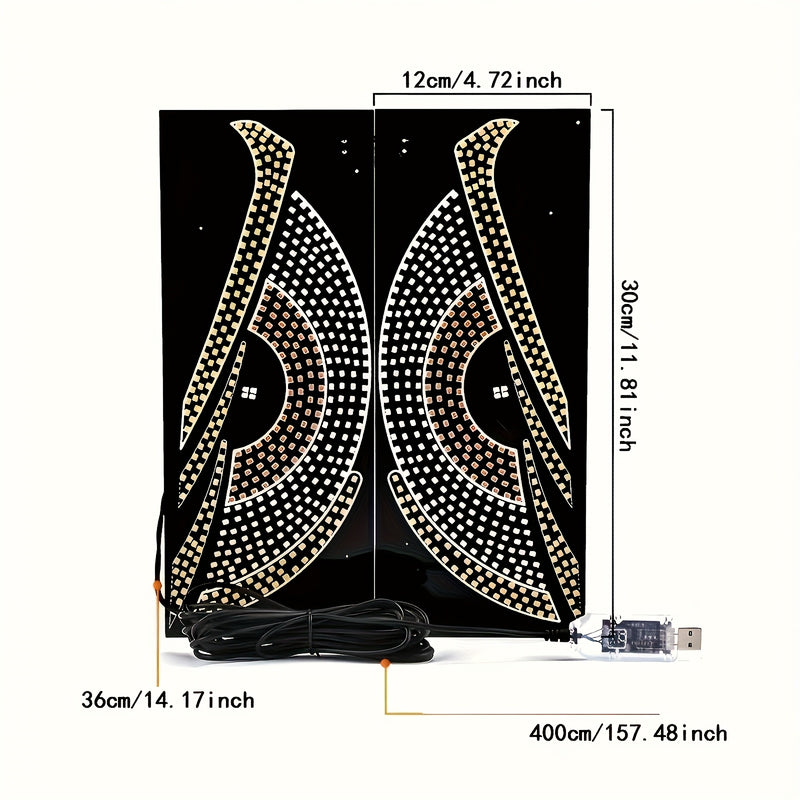 2 luces LED decorativas para auto con diseño de ojo de diablo, recargables por USB, luces de ambiente para ventanas con múltiples modos, accesorio interior para autos, moderno y elegante