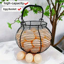 Cesta de huevos de malla metálica negra con capacidad para 50 huevos, con asas - Almacenamiento portátil y fácil de limpiar para huevos y patos, ideal para estilos de granja y recolección de huevos al aire libre, soporte para huevos.