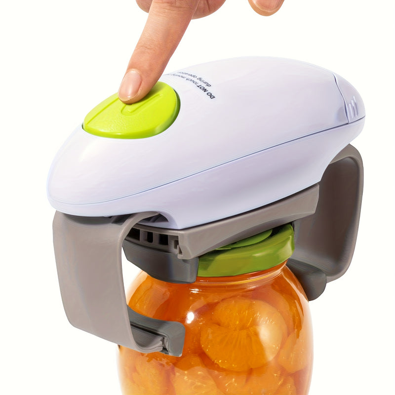 Abrebotellas eléctrico de alta torsión para mayores con artritis, casi adecuado para tamaños de frascos, abrelatas automáticos duraderos adecuados para manos débiles, abrelatas con batería para artritis de la mano blanca.
