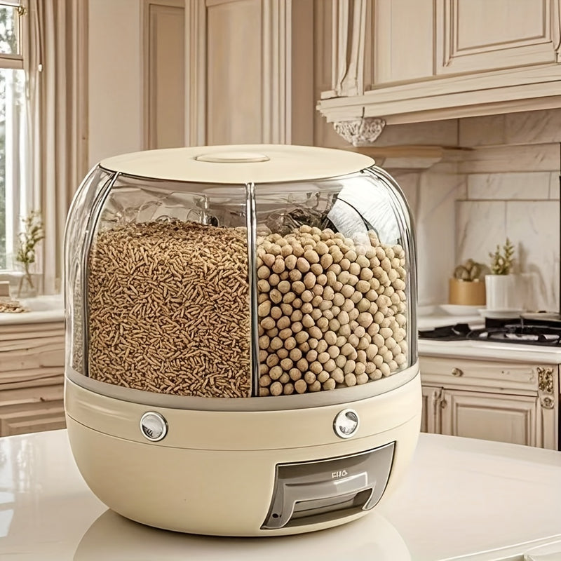 Contenedor de almacenamiento de arroz de acrílico premium con tapa - Grado alimenticio, a prueba de insectos, resistente a la humedad, ideal para granos, legumbres y organización de despensa, dispensador de arroz