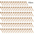 100pcs Mini Cuchara De Madera Para Miel, Mango Largo De Madera Para Miel, Suministros Para Tarros De Miel, Varilla Para Mezclar Té Con Leche, Herramientas Para Postres, Gadget De Cocina