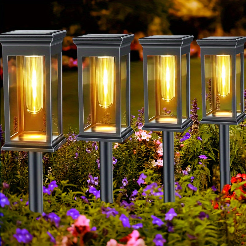 8 Piezas, Luces Solares De Tungsteno Para Césped Para Decoración De Ambiente Al Aire Libre, Luces LED Para Césped Para Villas, Jardines, Patios, Caminos E Iluminación De Paisajes De Patio