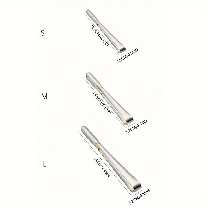 Pinzas de acero inoxidable para hielo, azúcar y frutas, multifuncionales, utensilios de cocina para buffet, café helado y BBQ, 1 unidad