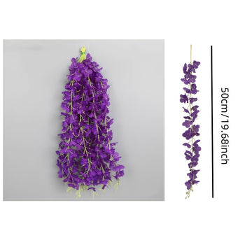 20 piezas de Guirnalda Artificial de Glicinas - Enredadera Colgante Morada y Blanca para Bodas, Fiestas, Paredes y Techos del Hogar - Decoraciones Florales Sin Mantenimiento, Adornos para Fiestas | Enredaderas de Bajo Mantenimiento