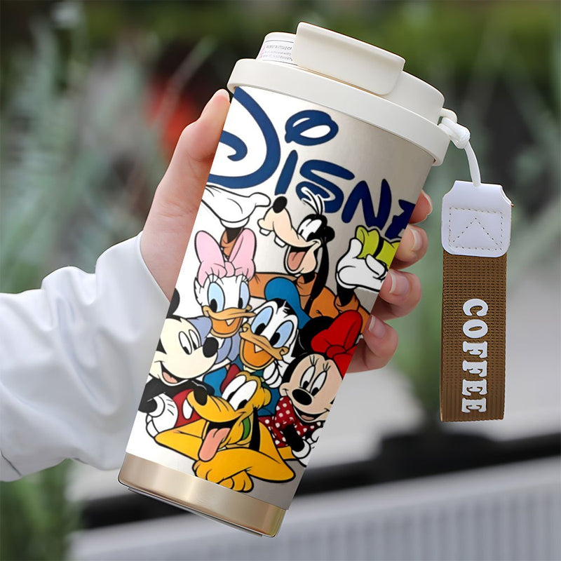 1 unidad de taza de viaje de 18 oz Disney Mickey Mouse, taza de acero inoxidable, termos a prueba de fugas con tapa para bebidas frías y calientes, ideal para actividades al aire libre y en el auto, modelo KFB03221