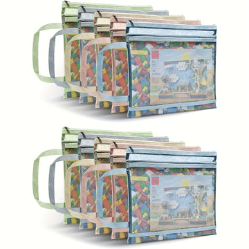 Paquete de 10 bolsas de cremallera de malla colorida con dos capas, ideales para organizar y almacenar libros, con material transpirable y transparente, perfecto para el nuevo semestre y las preparaciones para regresar a la escuela.
