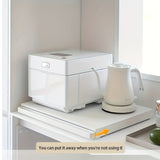 Organizador de Almacenamiento para Microondas y Horno Montado en Encimera con Estante Extraíble - Estantería Contemporánea para Cocina, Ollas, Sartenes, Utensilios - Diseño Duradero Ahorra Espacio, Fácil Ensamblaje, Soporte para Utensilios, Construcción