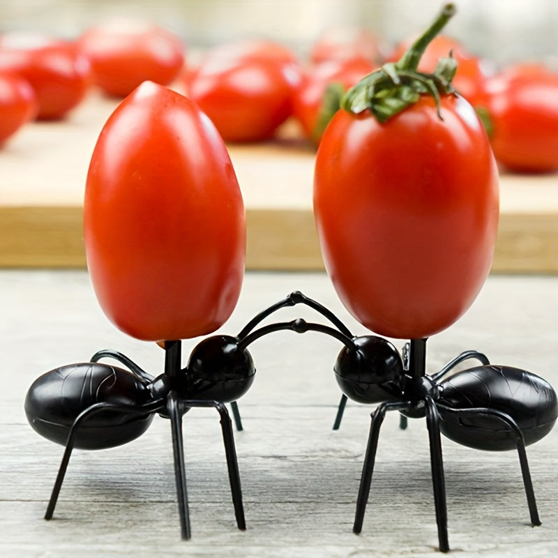 12/24 piezas de tenedores para fruta con diseño de hormiga, hechos de material plástico de polipropileno (PP), ideales para fiestas y celebraciones