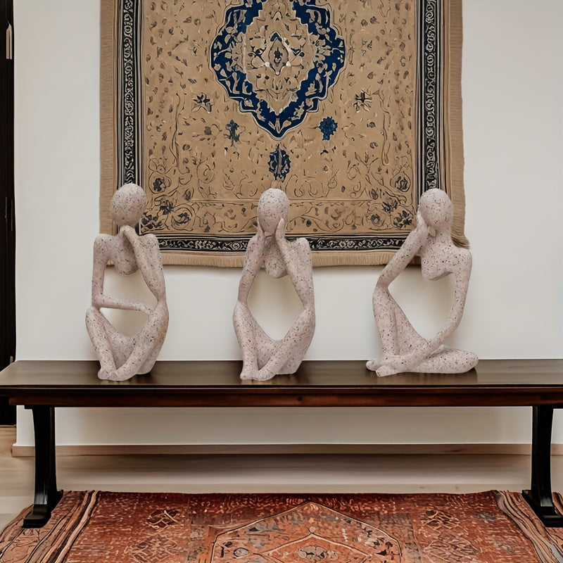 3 piezas de adornos artísticos abstractos del Pensador, decoraciones para el hogar y sala