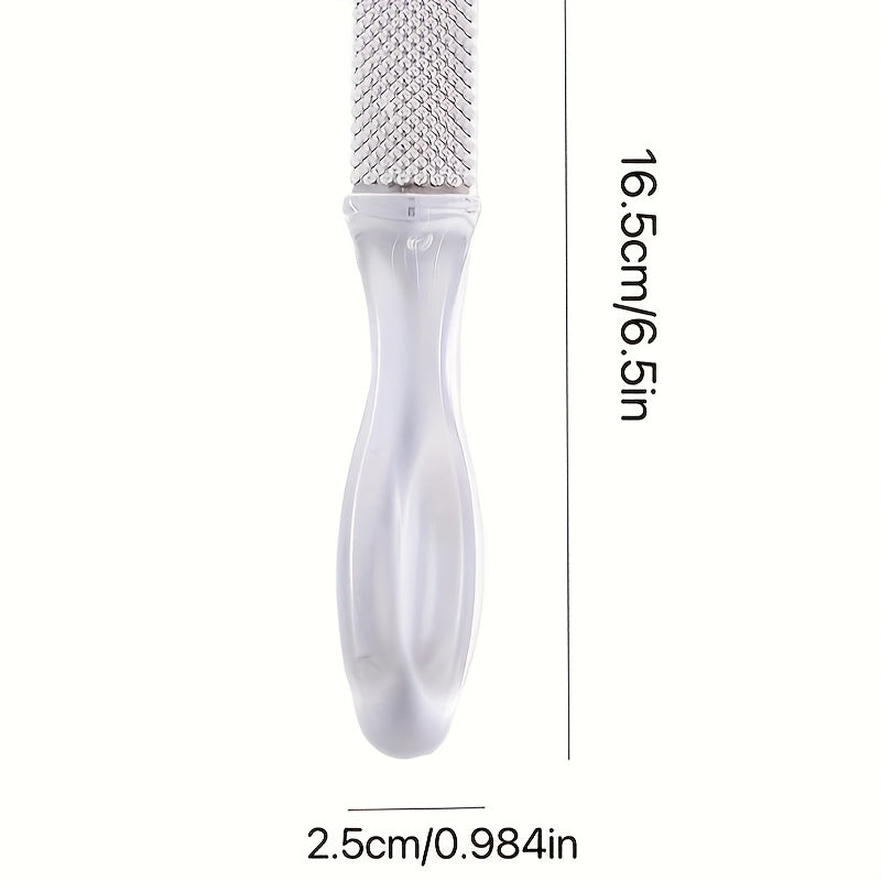 Limpiador de Pies de Acero Inoxidable Resistente - Exfoliante para Pedicura, Talones y Dedos Muertos en Color Beige Claro - Herramienta Manual para Cuidado del Pie en Casa o Salón, Fácil de Limpiar, Diseño Ergonómico y Construcción Duradera