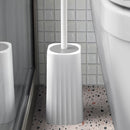Juego de cepillo para inodoro con soporte, mango largo y diseño flexible para limpieza sin rincones, ideal para el baño