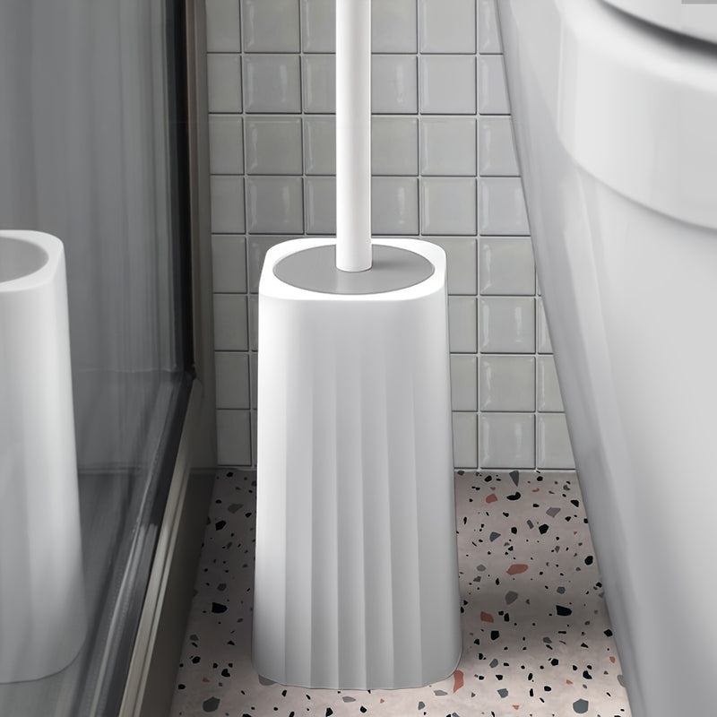 Juego de cepillo para inodoro con soporte, mango largo y diseño flexible para limpieza sin rincones, ideal para el baño