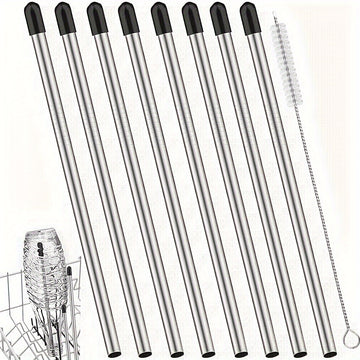 Insertos para Lavavajillas de Botellas, Compatibles con Soda-Stream, Soporte para Botellas en el Lavavajillas, Portabotellas de Acero Inoxidable para Lavavajillas, Juego de 8+1 para Cesta de Platos