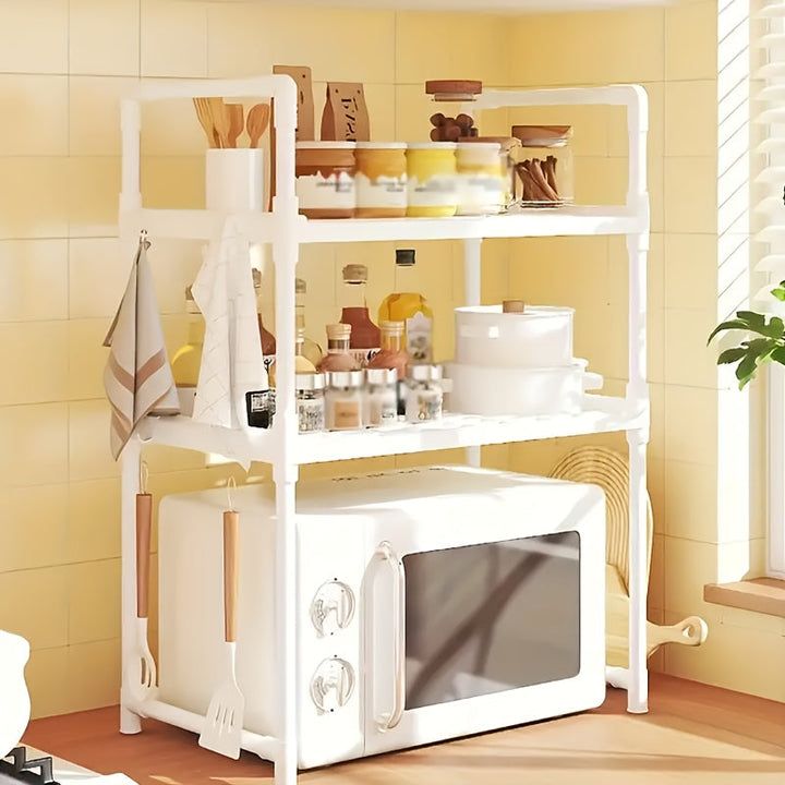 Organizador de Condimentos con Gancho para Reposabrazos y Estante Ampliado y Engrosado para Microondas, Horno y Máquina de Pan