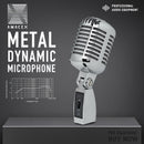 Microfono Vocal Dinámico Retro Clásico AMACEX GM-55 Estilo Vintage para Karaoke y Grabación de Canto