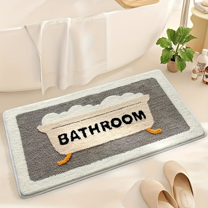 1pc Alfombra de Baño de Dibujos Animados Glamorosa - Súper Absorbente, Secado Rápido, Engrosada, Antideslizante - Alfombra de Entrada Perfecta para el Hogar