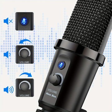 Kit de Micrófono USB Profesional, Plug and Play - Ideal para Estudios, E-Sports y Grabación con Calidad de Sonido Clara
