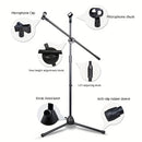 Soporte de Micrófono Profesional Ajustable para Suelo para Karaoke y Transmisión en Vivo - Diseño Resistente de Material PC con Agarres Gomados, Altura Ajustable, Ideal para Estudios Caseros y Actuaciones En Vivo, Micrófono para Cantar