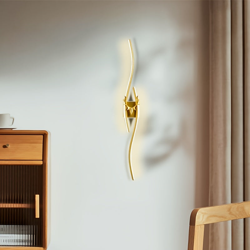 1-Pack Lámpara de Baño LED Moderna - Regulable, Alcance Largo 79.98 cm, Instalación Directa, Aplique Metálico Dorado para Baño, Dormitorio, Sala, Cocina, Hotel - Iluminación LED Eficiente en Energía, Luces de Vanidad para Baño y Dormitorio, Diseño Contem