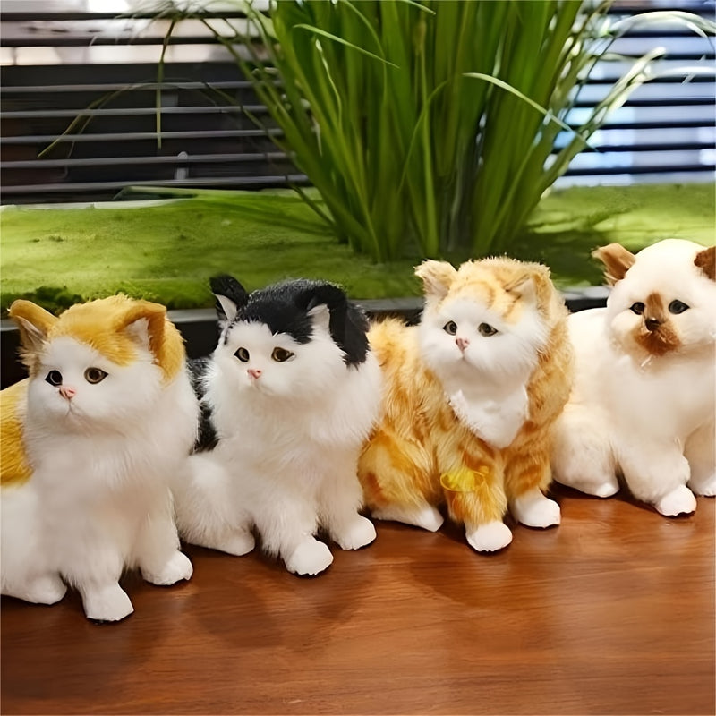 Encantadora Figura de Gato Hecha a Mano - Decoración de Mascota Realista de Pie, Perfecta para el Hogar y la Oficina, Idea de Regalo Única, Ocasión de Año Nuevo, Tema de Anime