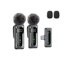 Microfono sin varillas Lavalier Dual Set Plug & Play con Montaje Magnético, Cancelación de Ruido, Funciones de Silencio y Reverb, Alcance de 30m, Indicador de Batería para YouTube, Podcasts y Grabaciones de Video