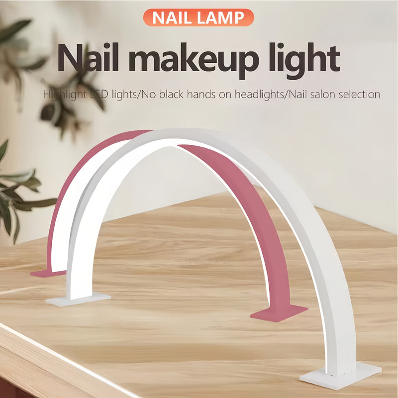 Linterna LED para Uñas - Alimentación USB sin Transición de Oscuridad, Diseño en Arco para Salón, Hogar y Oficina - Luz Compacta para Manicura, Pedicura y Maquillaje - Iluminación Estacionaria con Enchufe USB, Cuidado de Uñas, Mejora de Belleza, Diseño e