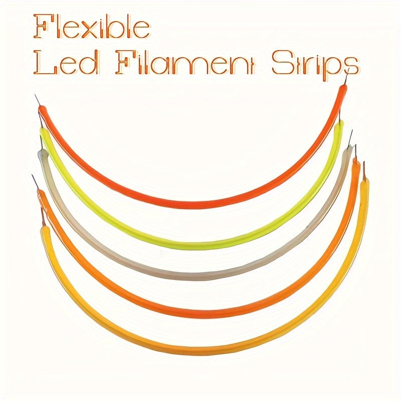 Paquete de 6 Tiras Luminosas Flexibles - Blanco Cálido, Rojo, Verde, Azul, Rosa | Bombillas Espirales de 38mm/130mm/300mm, Ideales para DIY y Decoración | Alimentadas por Batería DC3V (No Incluida) | Brillantes y Flexible, Perfectas para Cocina/Salón/Esc