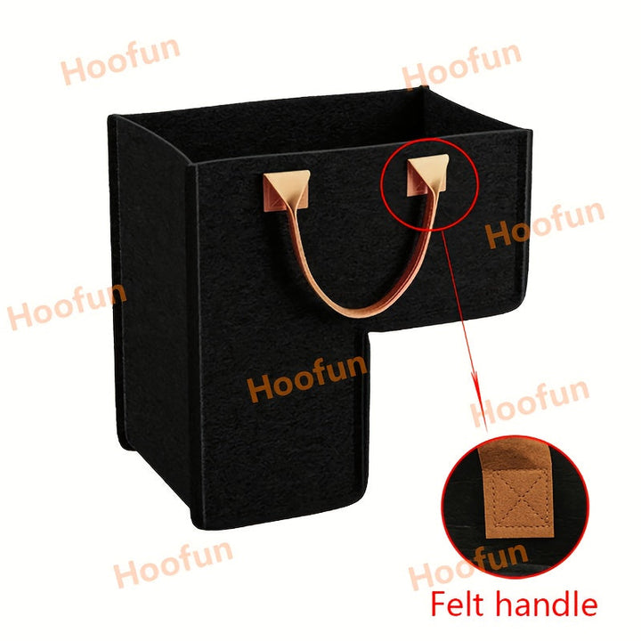 Canasta de Escaleras de Fieltro para el Hogar - Cesta multifuncional ideal para alfombras y escaleras de madera, 40.64 cm compatible, diseño plegable con ventana de observación, estante, cestas para lavandería