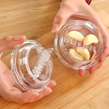 Caja trituradora de ajo manual: Prensa de ajo de mano para cocina en casa - No se necesita electricidad, hecho de plástico