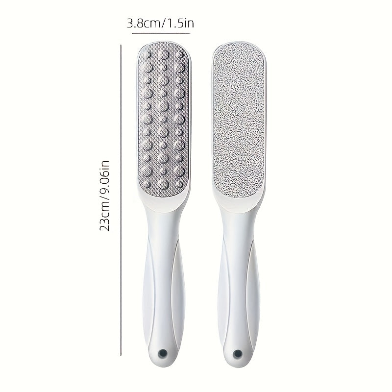 Placa de exfoliación de pies de acero inoxidable de doble cara, esencial para eliminar callos y piel muerta, dejando tus pies suaves