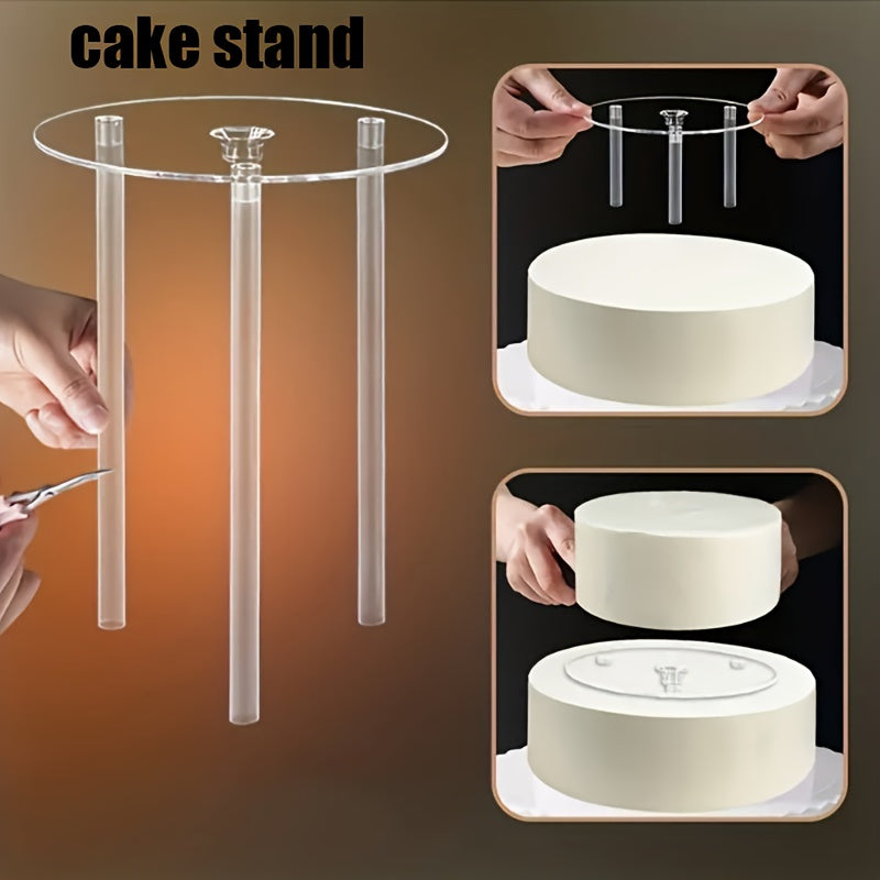 Juego de 4 piezas para apilar pasteles transparente con soportes ajustables y divisor, ideal para bodas, cumpleaños y repostería en casa, reutilizable, de plástico seguro para alimentos, accesorios para decorar pasteles