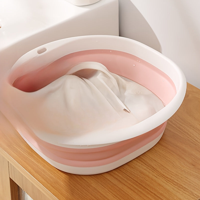 1 pieza, lavabo plegable pequeño para mujeres, ideal para ropa interior y calcetines, diseño rosa lindo, plegable que ahorra espacio, portátil para viajes y almacenamiento, solo lavado a mano, no necesita electricidad, fregadero portátil, artículos esenc