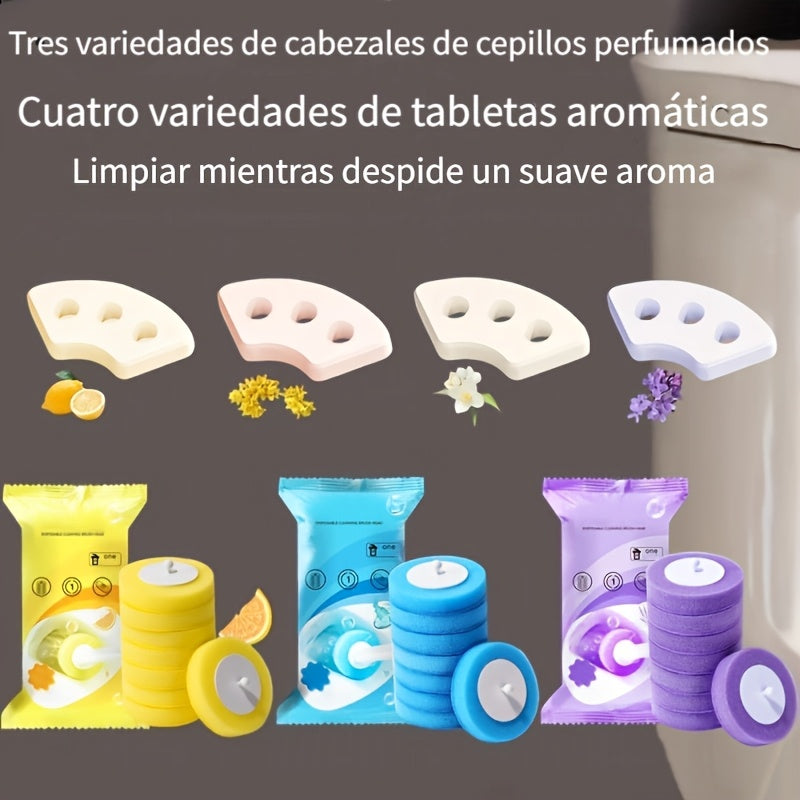 1 Juego de Accesorios para Cepillo de Inodoro Desechable, Eliminación Potente de Manchas + Fragancia Duradera, Cabezal de Cepillo de Baño Descartable, Suministros para el Cuarto de Baño