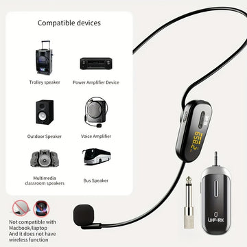 Sistema de micrófono inalámbrico JYX U-200 con pantalla LED, USB-C y conector de 3,5 mm, sonido claro y original de alta calidad, adecuado para fitness, enseñanza, actuaciones, sistemas de sonido y podcasts.