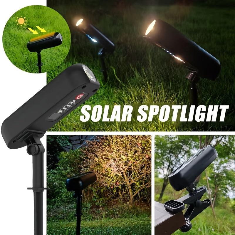 2 piezas de luces solares para jardín al aire libre, luz cálida, luz verde, luz de árbol, luces de paisaje para jardín, luces solares de iluminación IP65, impermeables para jardín, camino, lugar turístico, luz de proyección de patio, luz de decoración de