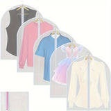 6 piezas de fundas transparentes para ropa con cierre de cremallera - Cubiertas de poliéster resistentes para trajes, camisas, vestidos, abrigos - Organizador portátil de armario EVA para dormitorio, clóset, hogar, residencia, almacenamiento de ropa