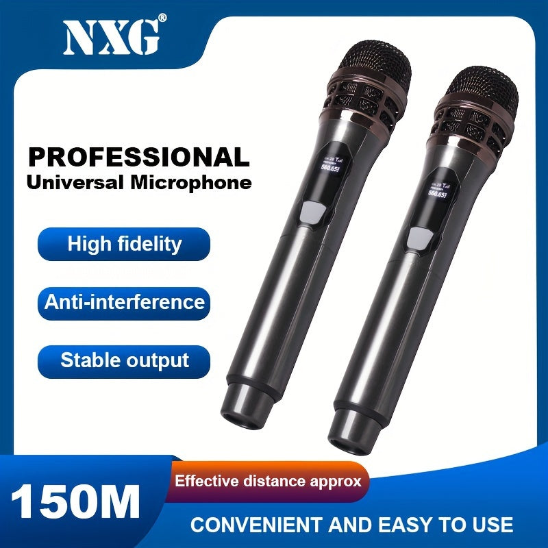 Sistema de micrófono inalámbrico profesional NXG, anti-retroalimentación, cancelación de ruido, para escenario, KTV en casa, presentaciones, conferencias, actuaciones – Tipo-C USB, doble alimentación por batería/USB, ≤36V, batería de litio recargable 186