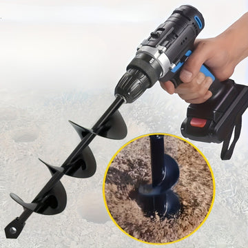 1pc Kit de Taladro Manual Resistente – Muestreador de Suelo en Forma de Cuchara y Broca Espiral, Herramienta Metálica Hexagonal para Plantar, Excavar y Aflojar Tierra