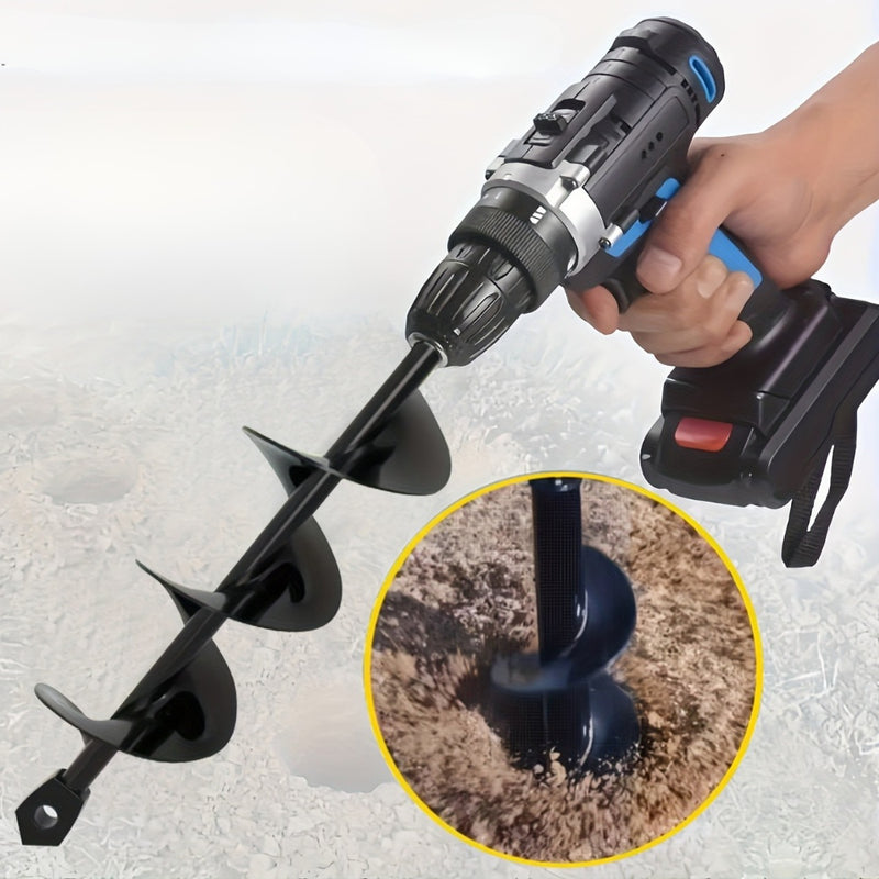 1pc Kit de Taladro Manual Resistente – Muestreador de Suelo en Forma de Cuchara y Broca Espiral, Herramienta Metálica Hexagonal para Plantar, Excavar y Aflojar Tierra