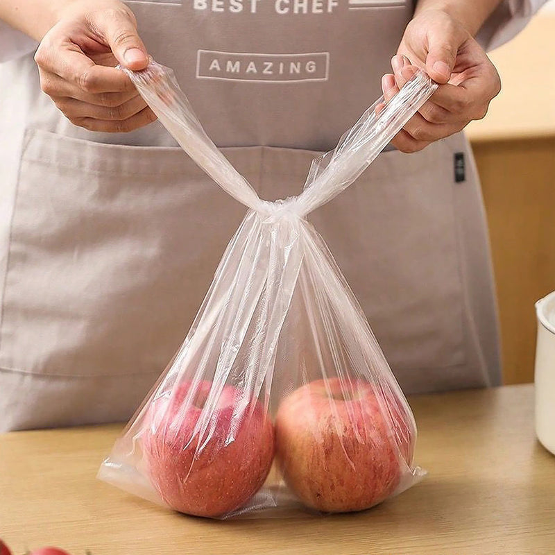 100 bolsas de conservación de alimentos, plástico grueso de grado alimenticio, estilo chaleco, embalaje de cocina, tamaños grandes/medianos/pequeños, material de PC duradero para almacenamiento doméstico.
