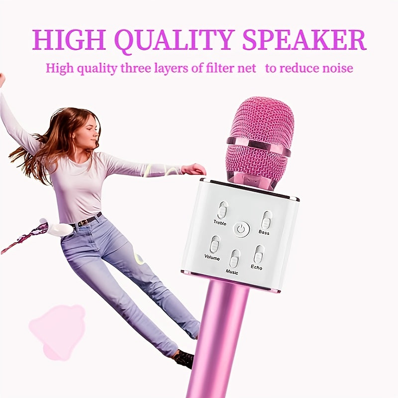 Microfono Portátil para Karaoke - sin varillas, Carga Tipo-C, Mejora de Bajos, Ideal para Fiestas, Reuniones Familiares y Regalos de Cumpleaños [4 Escenarios]