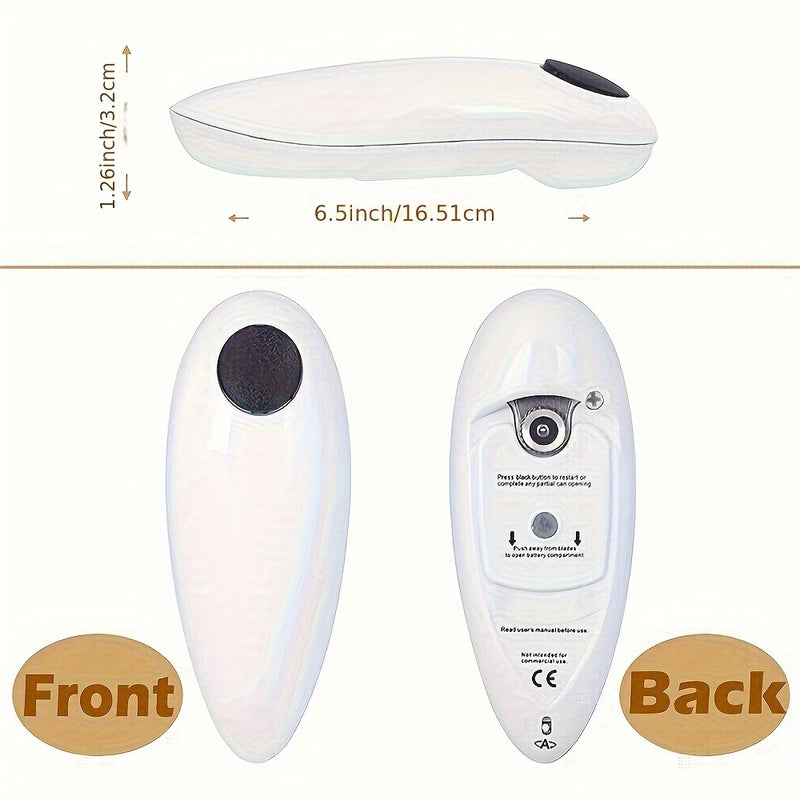 Abrebotellas Eléctrico, Compacto Inalámbrico, Alimentado por Batería (Requiere 2 AA, No Incluido), ≤36V Voltaje de Funcionamiento, Material ABS, Borde Suave de Seguridad y Apagado Automático, con Apagado Automático para Ancianos, Artritis, Manos Discapac