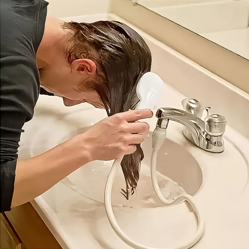 Manguera de ducha portátil para lavabo, grifo de ducha para baño, lavado de pelo, accesorio de baño para mascotas, perros y gatos - Rociador de flujo ajustable multifunción, no eléctrico, se adapta a tamaños de grifo estándar - 1 pieza