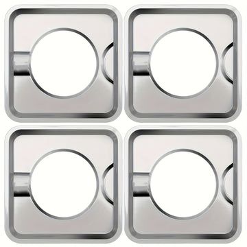 Base de estufa de gas de acero inoxidable para el hogar, cubierta cuadrada del quemador, bandeja de goteo, cubiertas de revestimiento de quemador de estufa de gas (19,48 cm X 19,48 cm) - Compatible con WP786333, 786333, AP6011553, PS11744751