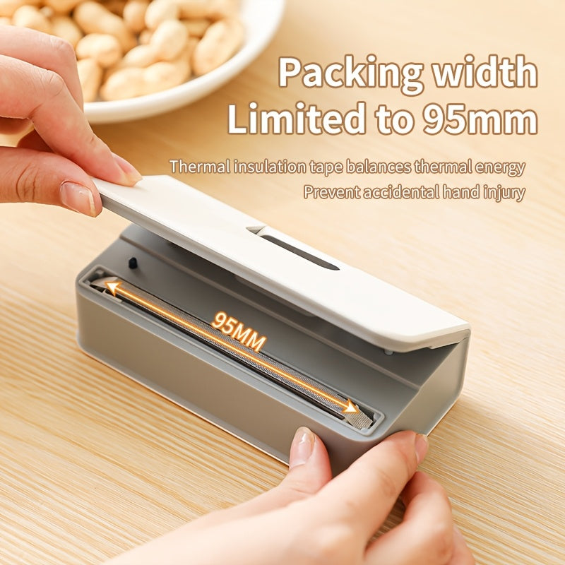 1 máquina de sellado portátil recargable USB, 100-300 usos por carga, 6 modos ajustables, para snacks, dulces, almacenamiento de alimentos plásticos, viajes y uso doméstico.