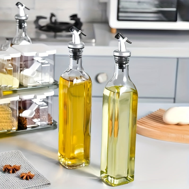 Dispensador de Aceite de Oliva de Vidrio a Prueba de Fugas con Embudo - Perfecto para Cocinar, Barbacoas y Picnics | Esencial de Cocina Libre de BPS