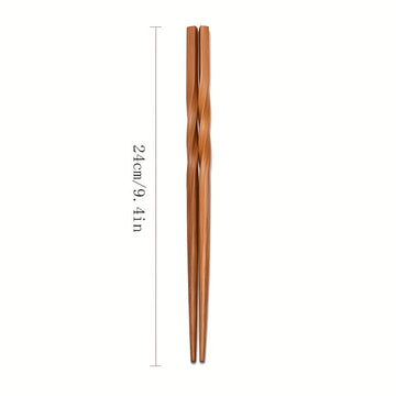 1/5 Pares De Palillos De Bambú Natural, Juego De 24cm/9.4in De Estilo Chino, Palillos Puntiagudos Carbonizados Para El Hogar, Cubiertos, Suministros De Cocina