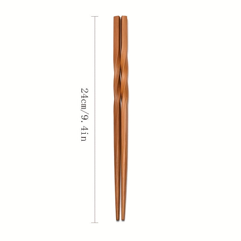 1/5 Pares De Palillos De Bambú Natural, Juego De 24cm/9.4in De Estilo Chino, Palillos Puntiagudos Carbonizados Para El Hogar, Cubiertos, Suministros De Cocina