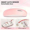 Lámpara de arte de uñas LED Sunmini - Secador de esmalte de uñas portátil con alimentación USB, dos velocidades, temporizador y intensidad de luz ajustable para manis, pedis y arte de uñas, herramientas de arte de uñas, diseño compacto, cuerpo de plástic